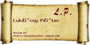 Lukácsy Péter névjegykártya
