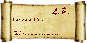 Lukácsy Péter névjegykártya