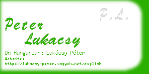peter lukacsy business card