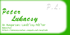 peter lukacsy business card